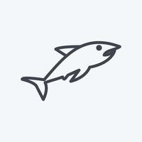 icono de tiburón 2. adecuado para el símbolo del mar. estilo de línea diseño simple editable. vector de plantilla de diseño. ilustración de símbolo simple