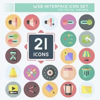 Web Interface Icon Set. suitable for web interface symbol. flat style. simple design editable. design template vector. simple symbol illustration vector