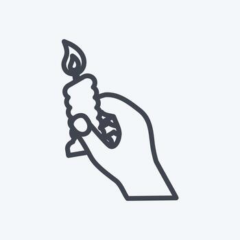 icono sosteniendo una vela. adecuado para el símbolo de acciones manuales. estilo de línea diseño simple editable. vector de plantilla de diseño. ilustración de símbolo simple