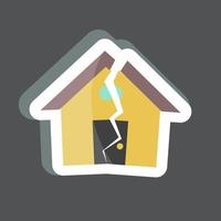 Sticker Earthquake Hitting House. suitable for disasters symbol. color mate style. simple design editable. design template vector. simple symbol illustration
