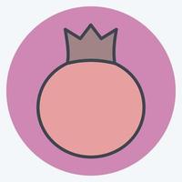 Icon Pomegranate. suitable for Fruits and Vegetables symbol. color mate style. simple design editable. design template vector. simple symbol illustration vector
