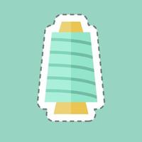 Sticker line cut Thread Spool. suitable for Tailor symbol. simple design editable. design template vector. simple symbol illustration vector