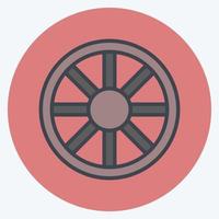 Icon Wheel. suitable for Garden symbol. color mate style. simple design editable. design template vector. simple symbol illustration vector