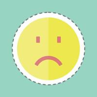 Sticker line cut Emoticon Sadness. suitable for Emoticon symbol. simple design editable. design template vector. simple symbol illustration vector