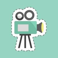 Sticker line cut Video Camera. suitable for Wedding symbol. simple design editable. design template vector. simple symbol illustration vector