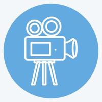 Icon Video Camera. suitable for Wedding symbol. blue eyes style. simple design editable. design template vector. simple symbol illustration vector