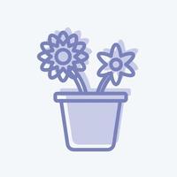 Icon Flower Pot. suitable for Spring symbol. two tone style. simple design editable. design template vector. simple symbol illustration vector