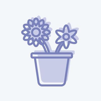 Icon Flower Pot. suitable for Spring symbol. two tone style. simple design editable. design template vector. simple symbol illustration