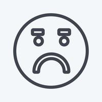 Icon Emoticon Worried. suitable for Emoticon symbol. line style. simple design editable. design template vector. simple symbol illustration vector