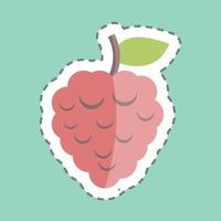 Sticker line cut Raspberry. suitable for Fruits and Vegetables symbol. simple design editable. design template vector. simple symbol illustration vector