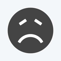Icon Emoticon Sick. suitable for Emoticon symbol. glyph style. simple design editable. design template vector. simple symbol illustration vector