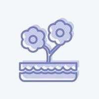 Icon Flower Pot. suitable for garden symbol. two tone style. simple design editable. design template vector. simple symbol illustration vector