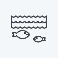 icono de la vida bajo el agua. adecuado para el símbolo de la comunidad. estilo de línea diseño simple editable. vector de plantilla de diseño. ilustración de símbolo simple