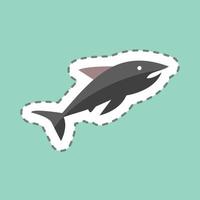 Sticker line cut Shark 2. suitable for Sea symbol. simple design editable. design template vector. simple symbol illustration vector