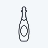 Icon Champagne. suitable for party symbol. line style. simple design editable. design template vector. simple symbol illustration vector