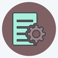 Icon Document Settings. suitable for User Interface symbol. color mate style. simple design editable. design template vector. simple symbol illustration vector