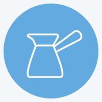 icono de cafetera turca. adecuado para el símbolo de bebida. estilo de ojos azules. diseño simple editable. vector de plantilla de diseño. ilustración de símbolo simple