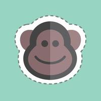 Sticker line cut Monkey. suitable for Animal symbol. simple design editable. design template vector. simple symbol illustration vector