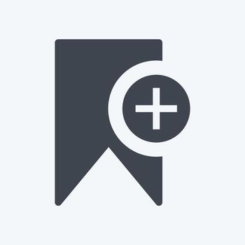 Icon Add Bookmark. suitable for User Interface symbol. glyph style. simple design editable. design template vector. simple symbol illustration vector