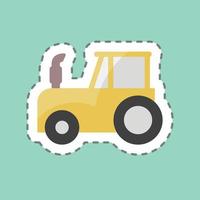 Sticker line cut Tractor. suitable for Garden symbol. simple design editable. design template vector. simple symbol illustration vector