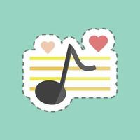 Sticker line cut Wedding Music. suitable for Wedding symbol. simple design editable. design template vector. simple symbol illustration vector
