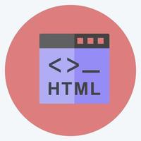 icono html. adecuado para el símbolo de programación. estilo plano diseño simple editable. vector de plantilla de diseño. ilustración de símbolo simple