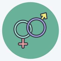 Icon Male and Female. suitable for Wedding symbol. color mate style. simple design editable. design template vector. simple symbol illustration vector