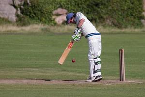 Bamburgh, Northumberland, UK, 2010. Playing cricket on the green photo