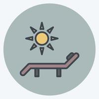 Icon Sun Bathing. suitable for Spa symbol. color mate style. simple design editable. design template vector. simple symbol illustration vector