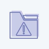 Icon Warning on Folder. suitable for User Interface symbol. two tone style. simple design editable. design template vector. simple symbol illustration vector