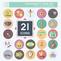 Community Icon Set. suitable for Education symbol. flat style. simple design editable. design template vector. simple symbol illustration vector