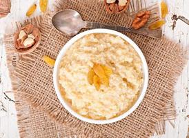 Porridge in a bowl photo