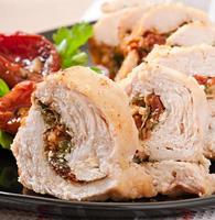 Rolled Chicken with spinach and sun-dried tomatoes photo