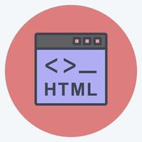 icono html. adecuado para el símbolo de programación. estilo compañero de color. diseño simple editable. vector de plantilla de diseño. ilustración de símbolo simple