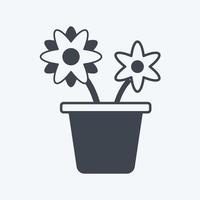 Icon Flower Pot. suitable for Spring symbol. glyph style. simple design editable. design template vector. simple symbol illustration vector