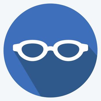 Icon Sunglasses. suitable for men accessories symbol. long shadow style. simple design editable. design template vector. simple symbol illustration vector