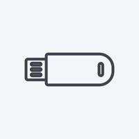 icono de cable usb. adecuado para el símbolo de la educación. estilo de línea diseño simple editable. vector de plantilla de diseño. ilustración de símbolo simple