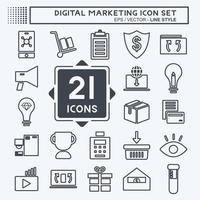 Digital Marketing Icon Set. suitable for Web Interface symbol. line style. simple design editable. design template vector. simple symbol illustration vector