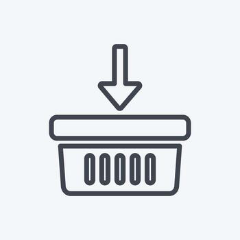 icono añadir a la cesta. adecuado para el símbolo de la educación. estilo de línea diseño simple editable. vector de plantilla de diseño. ilustración de símbolo simple