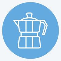 Icon Moka Pot. suitable for Drink symbol. blue eyes style. simple design editable. design template vector. simple symbol illustration vector