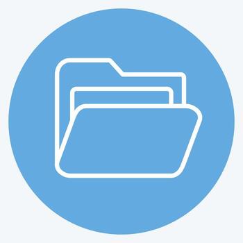 Icon Folder 1. suitable for Web Interface symbol. blue eyes style. simple design editable. design template vector. simple symbol illustration vector