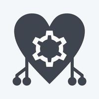 Icon Cybernetics. suitable for data analytics symbol. glyph style. simple design editable. design template vector. simple symbol illustration vector