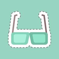 Sticker line cut Glasses. suitable for party symbol. simple design editable. design template vector. simple symbol illustration vector