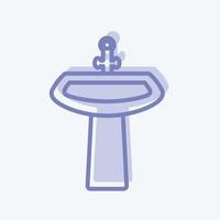 lavabo de icono. adecuado para el símbolo del hogar. estilo de dos tonos. diseño simple editable. vector de plantilla de diseño. ilustración de símbolo simple