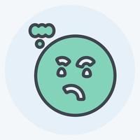 Icon Emoticon Thinking. suitable for Emoticon symbol. color mate style. simple design editable. design template vector. simple symbol illustration vector