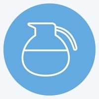 Icon Coffee Pot. suitable for Drink symbol. blue eyes style. simple design editable. design template vector. simple symbol illustration vector