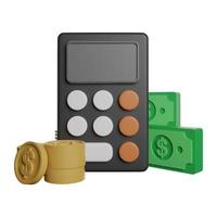 Finance accounting money 3d icon photo high quality