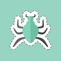insecto araña de corte de línea de pegatina. adecuado para el símbolo animal. diseño simple editable. vector de plantilla de diseño. ilustración de símbolo simple