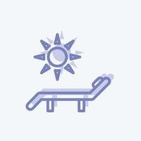 Icon Sun Bathing. suitable for Spa symbol. two tone style. simple design editable. design template vector. simple symbol illustration vector