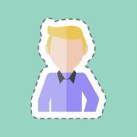 Sticker line cut Man. suitable for party symbol. simple design editable. design template vector. simple symbol illustration vector